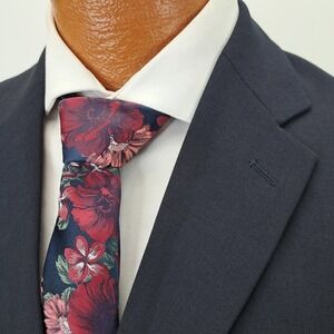 UNIQLO Men Medium Blue Blazer Jacket Button Front Polyester Unstructured Unlined